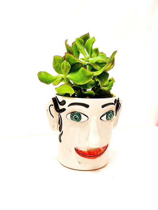 Crazy Face Pot - Baby Hairs Boy - moruecoceramicas