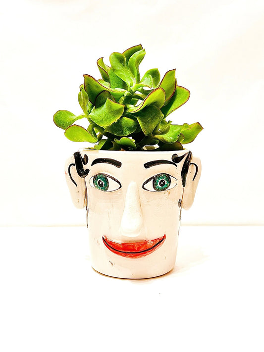 Crazy Face Pot - Baby Hairs Boy - moruecoceramicas