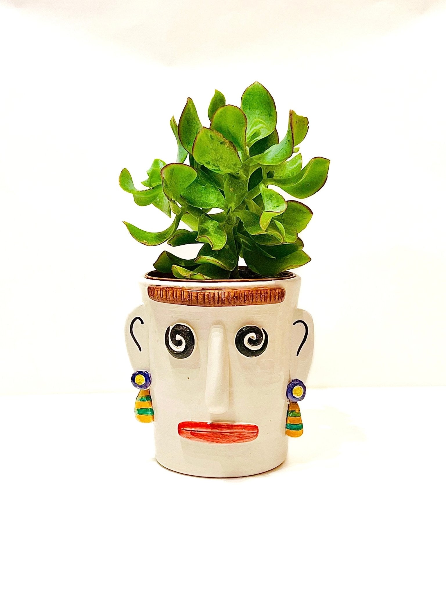 Crazy Face Pot - Rave Girl - moruecoceramicas