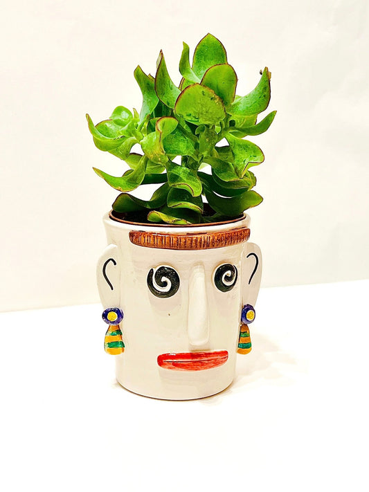 Crazy Face Pot - Rave Girl - moruecoceramicas