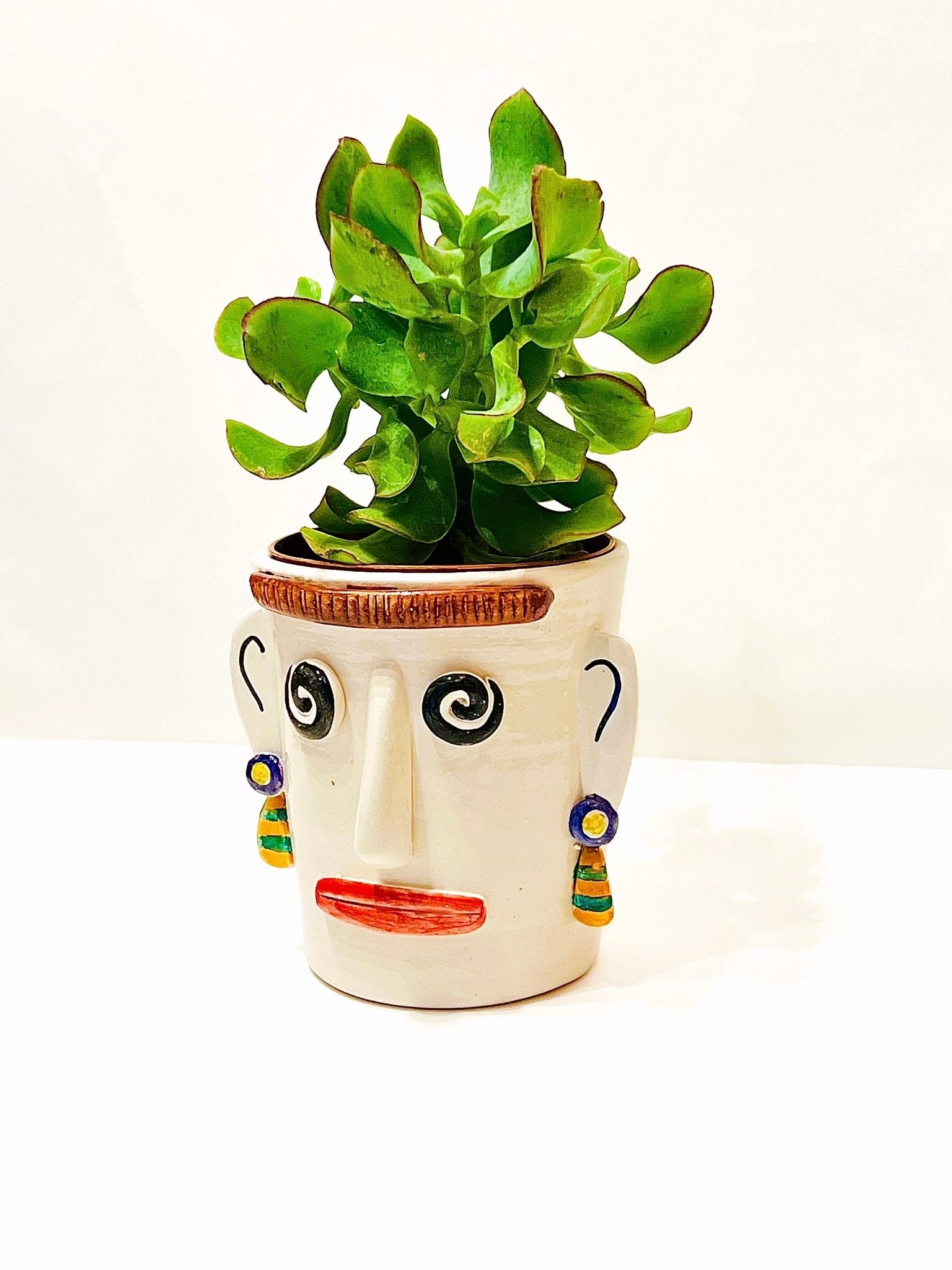 Crazy Face Pot - Rave Girl - moruecoceramicas