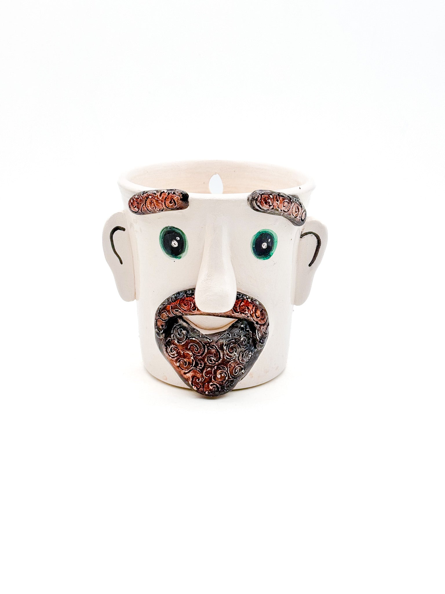 Crazy Face Pot - The BEARd - moruecoceramicas