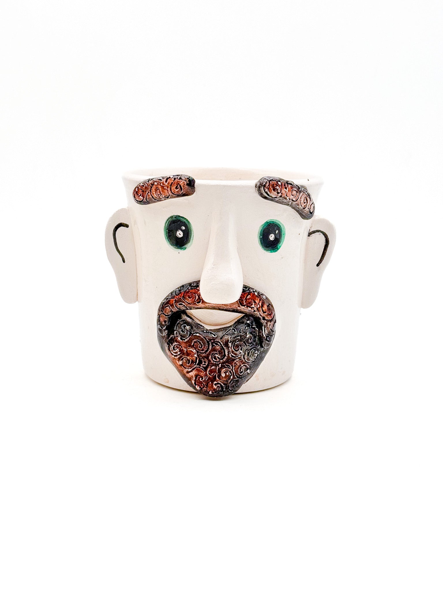 Crazy Face Pot - The BEARd - moruecoceramicas