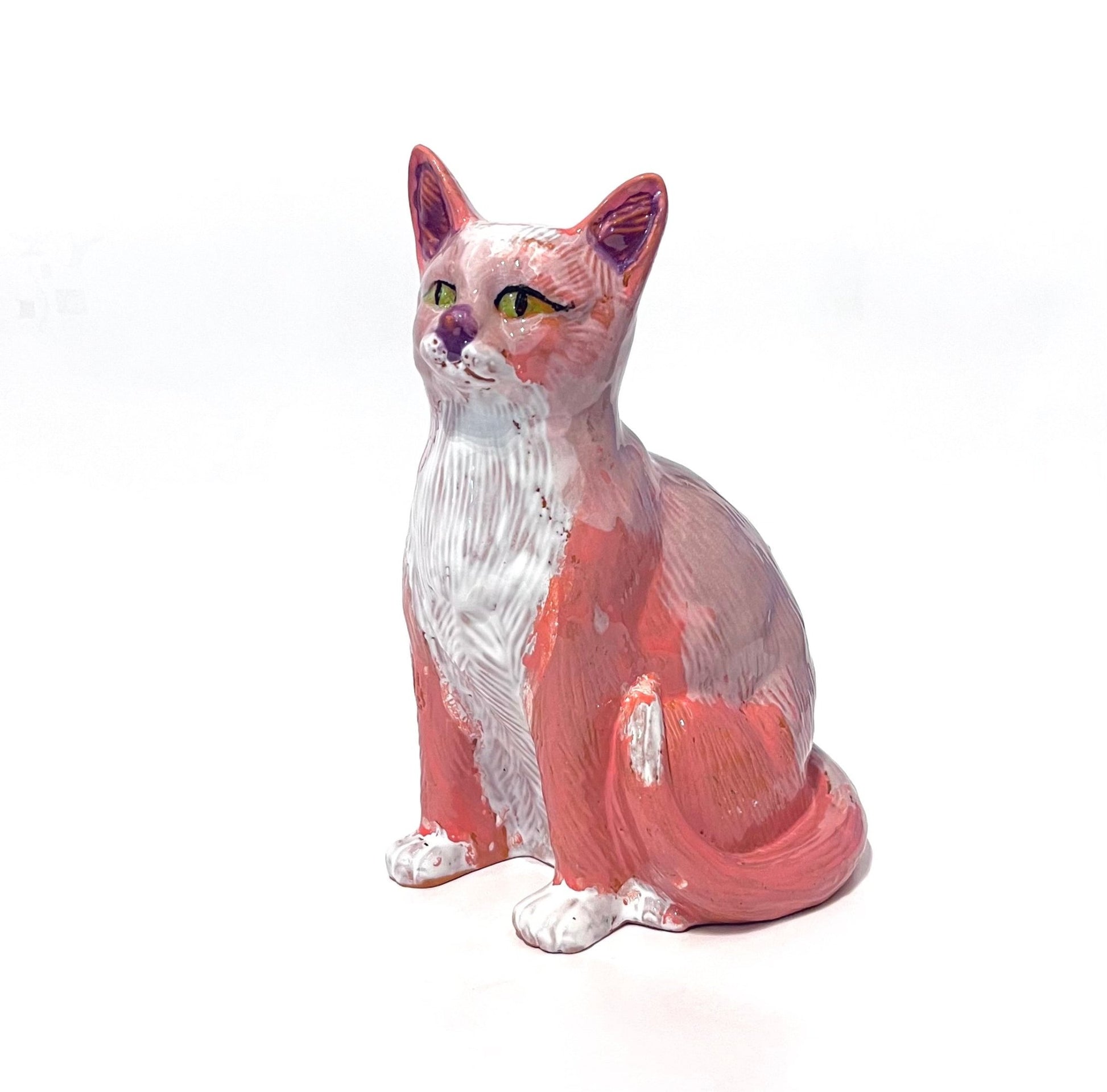 Gato de Cerámica Rosa - moruecoceramicas