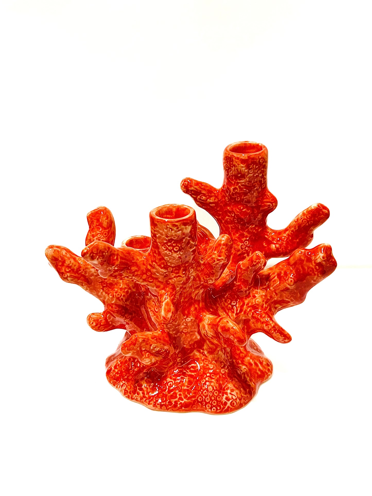 Candelabro Coral Rojo 3 brazos