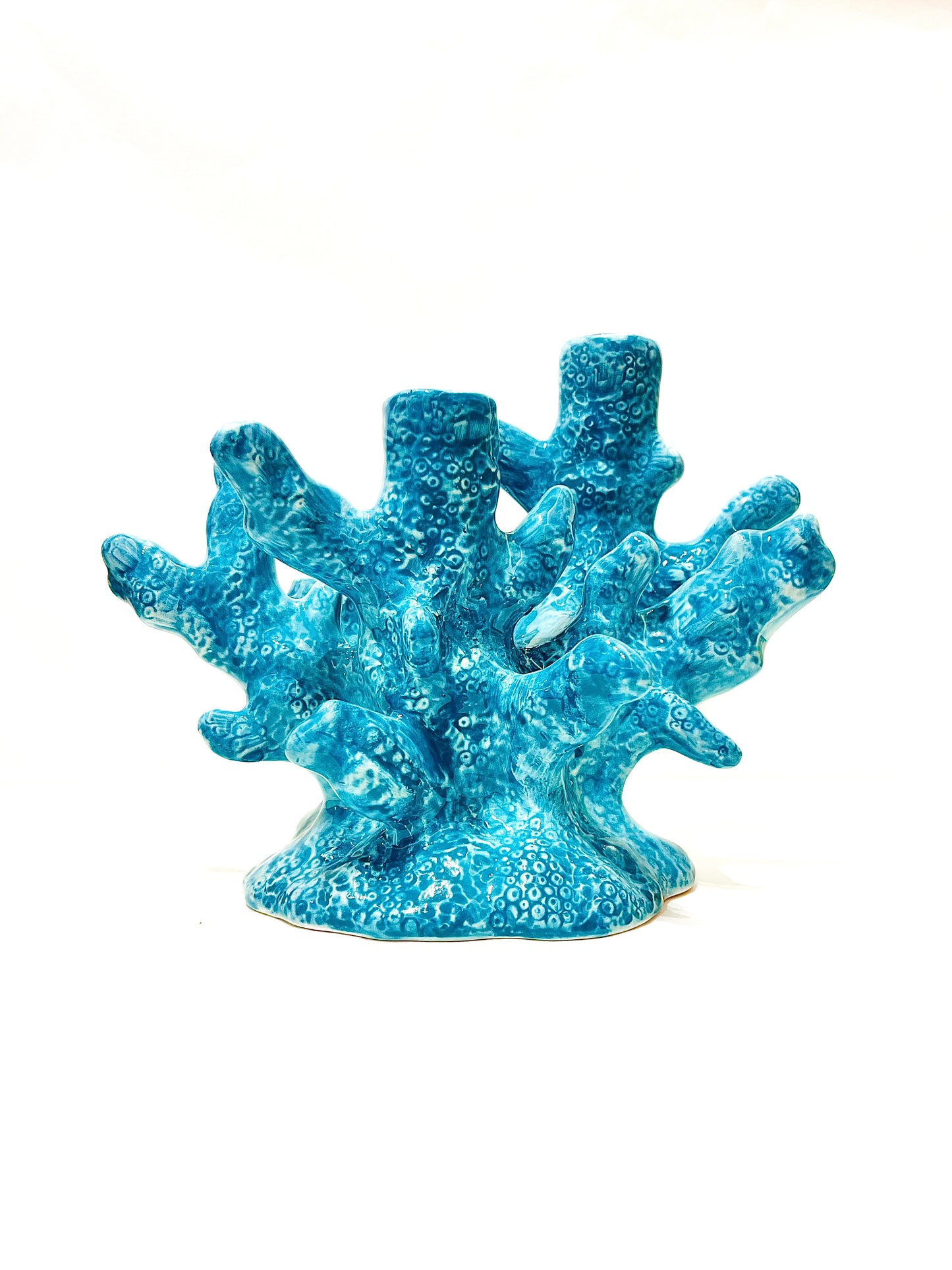 Candelabro Coral azul 3 Brazos