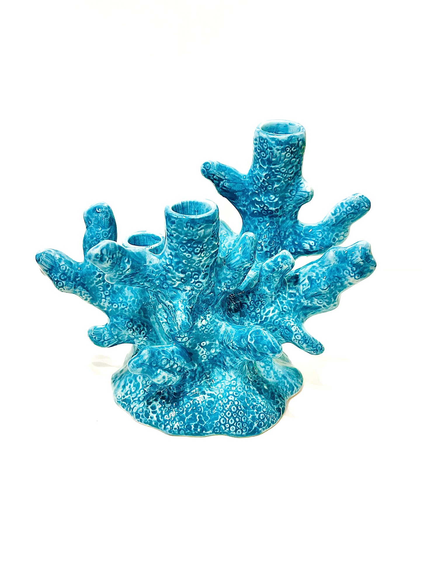 Candelabro Coral azul 3 Brazos