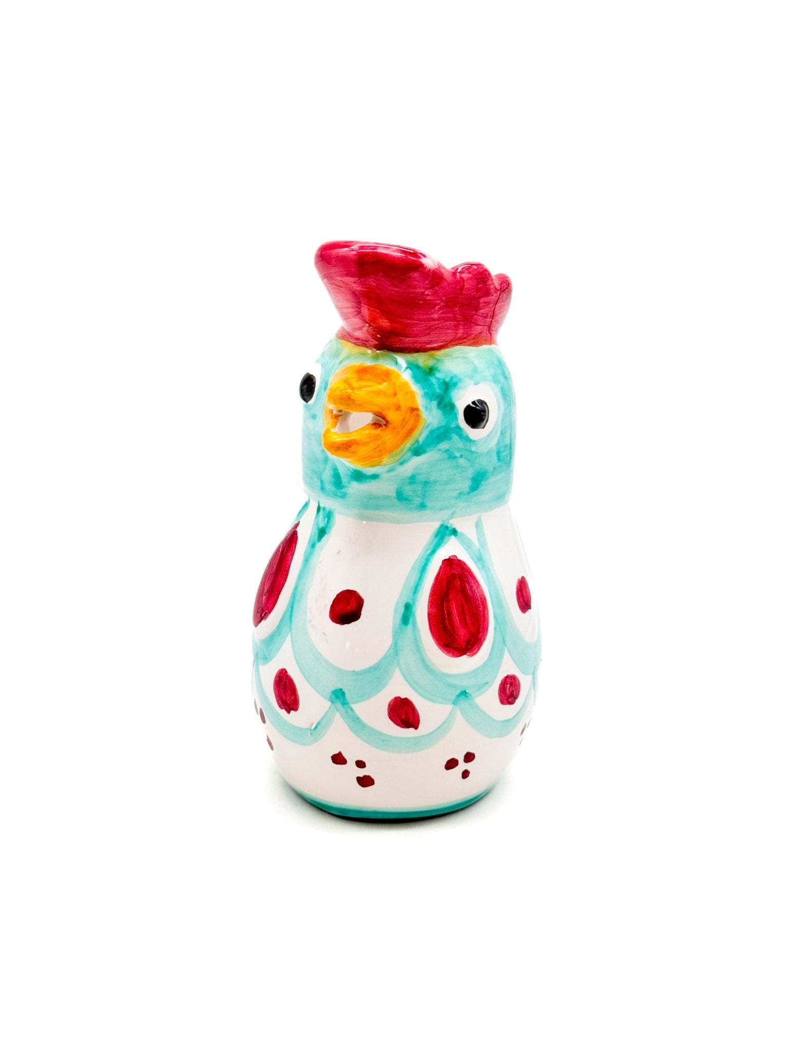 Jarra Artesanal Amalfi Gallo Turquesa - moruecoceramicas