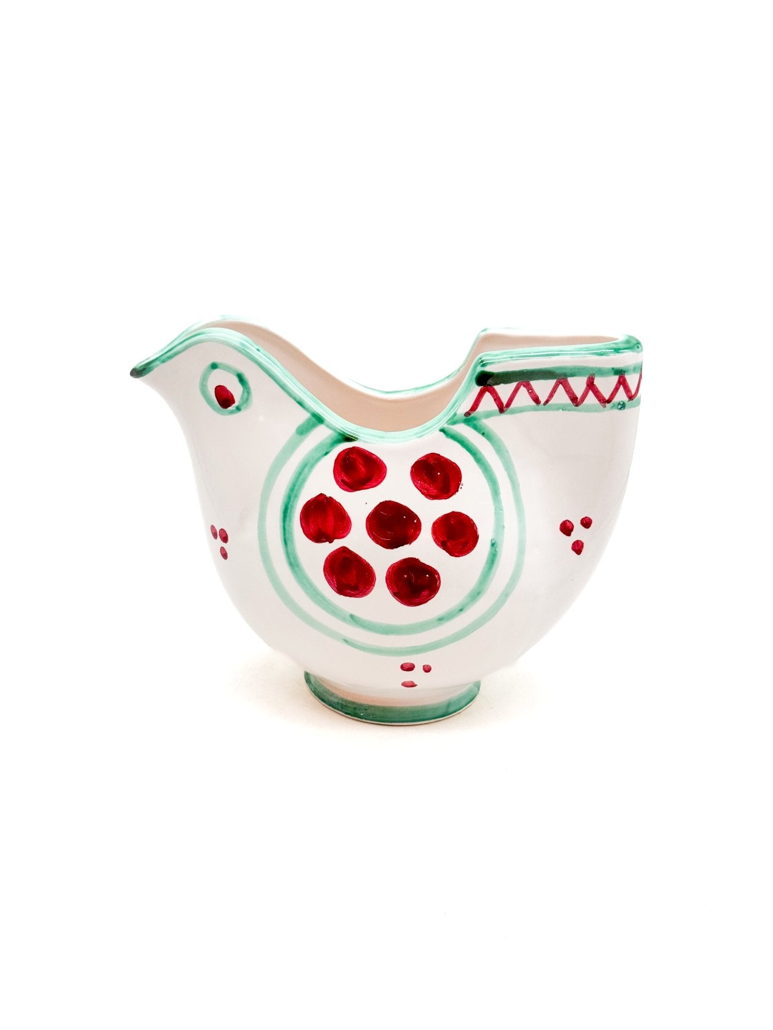 Jarra Artesanal Amalfi Pájaro Turquesa - moruecoceramicas