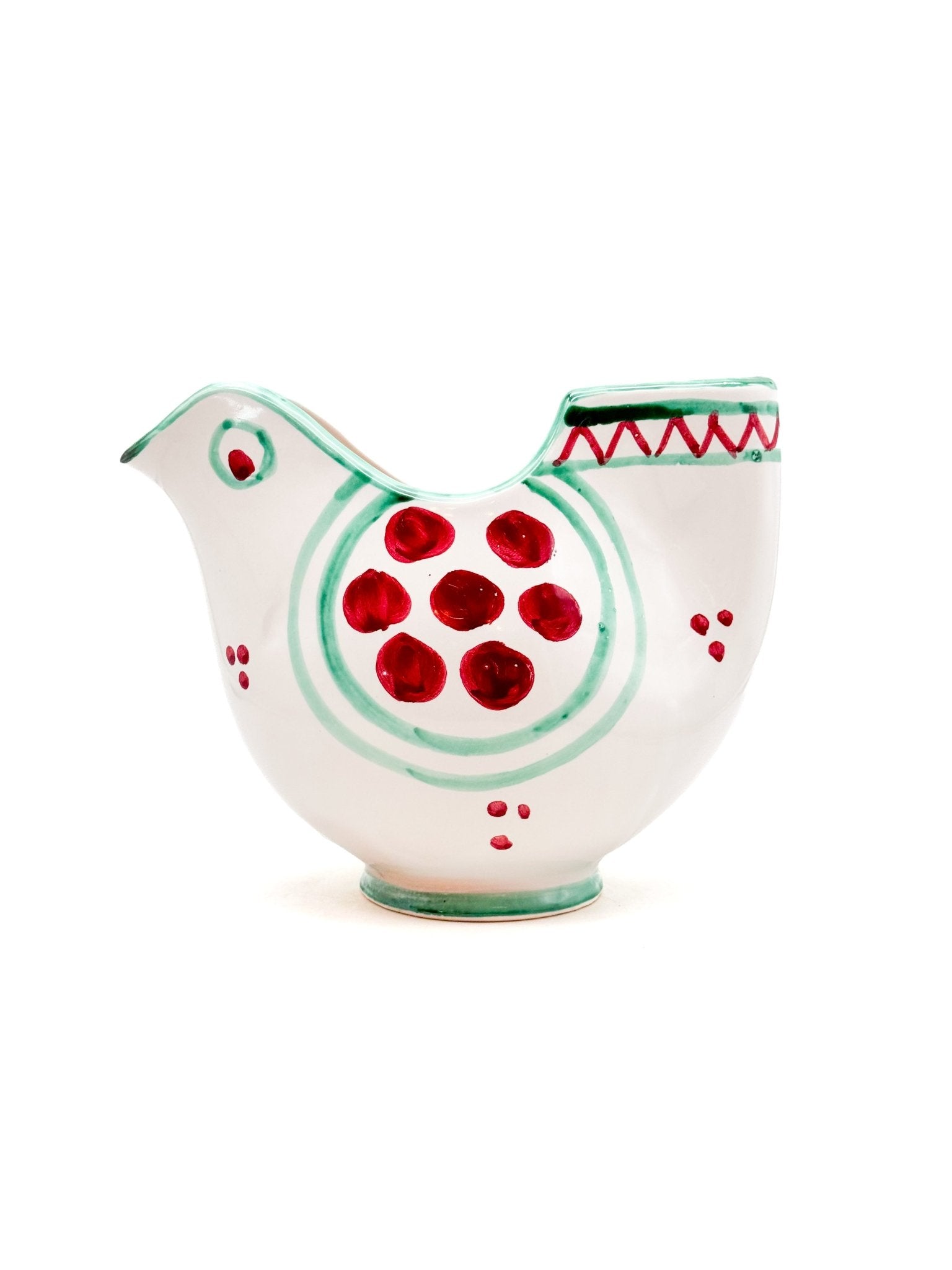 Jarra Artesanal Amalfi Pájaro Turquesa - moruecoceramicas