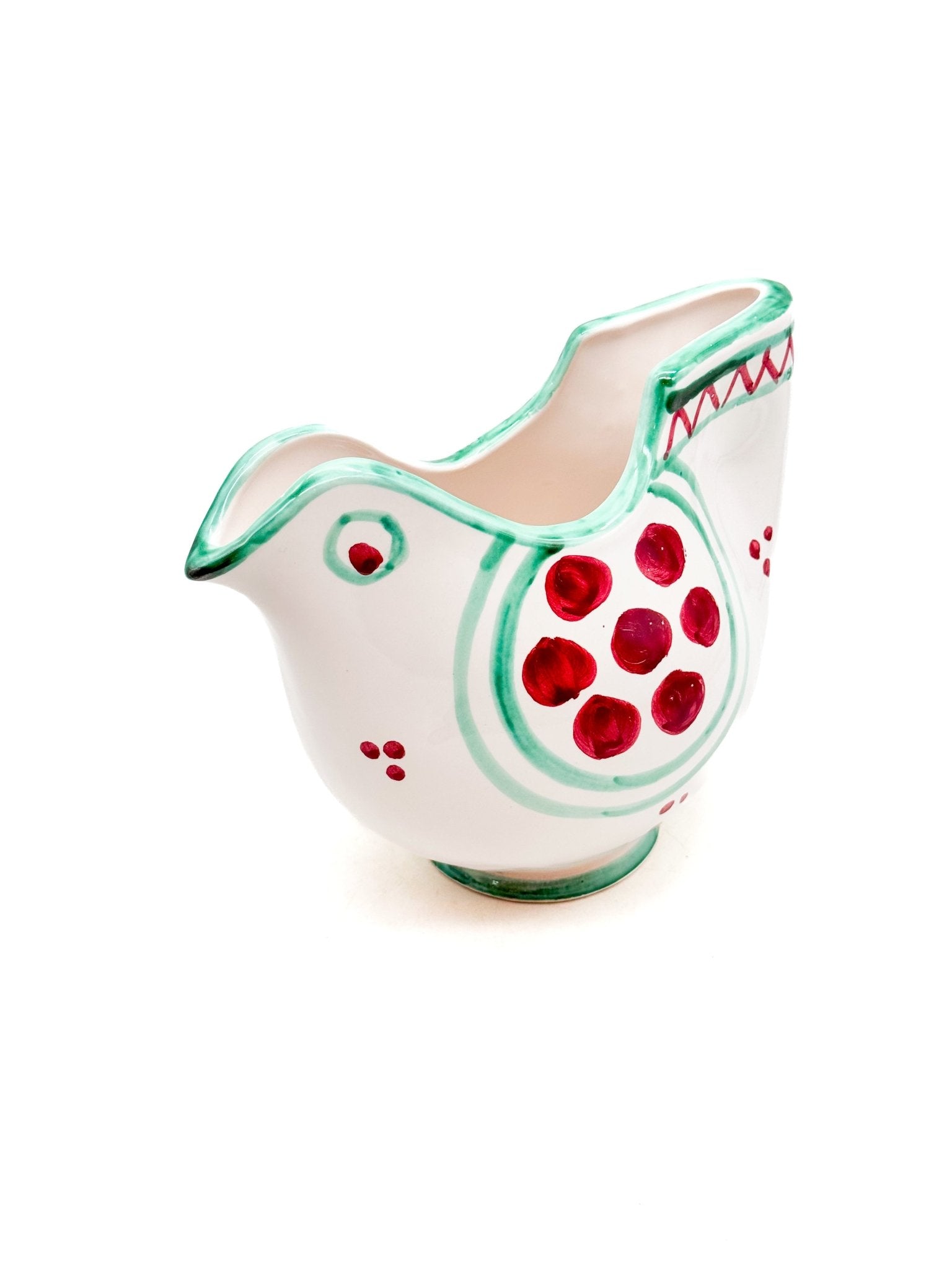 Jarra Artesanal Amalfi Pájaro Turquesa - moruecoceramicas