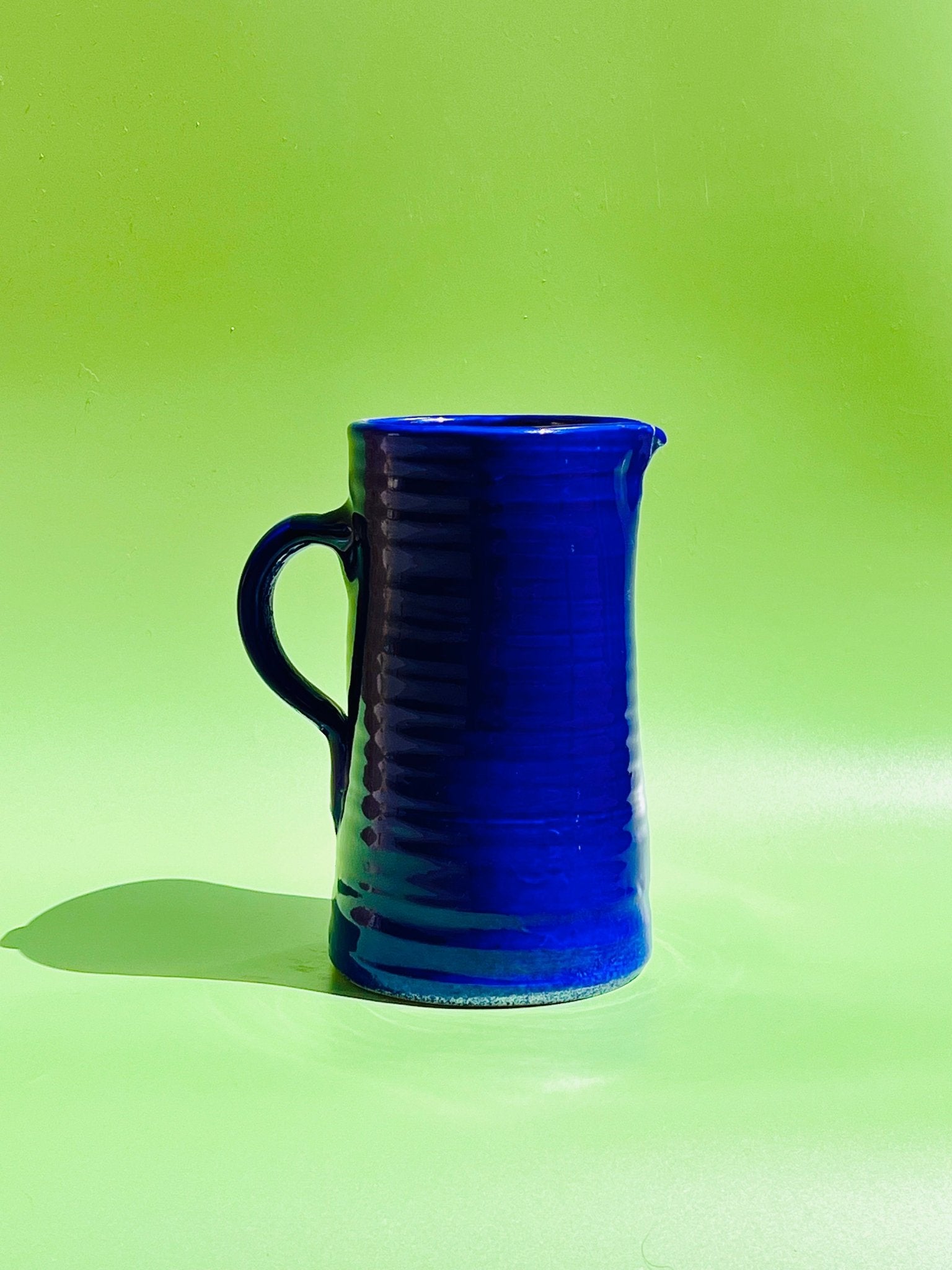 Jarra Artesanal Ladder Azul Pequeña - moruecoceramicas