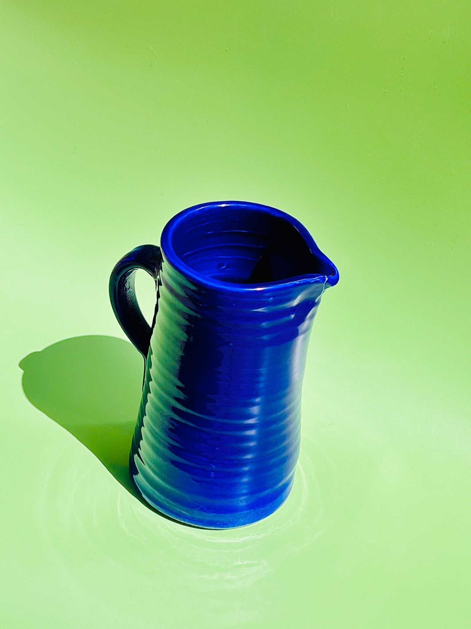 Jarra Artesanal Ladder Azul Pequeña - moruecoceramicas