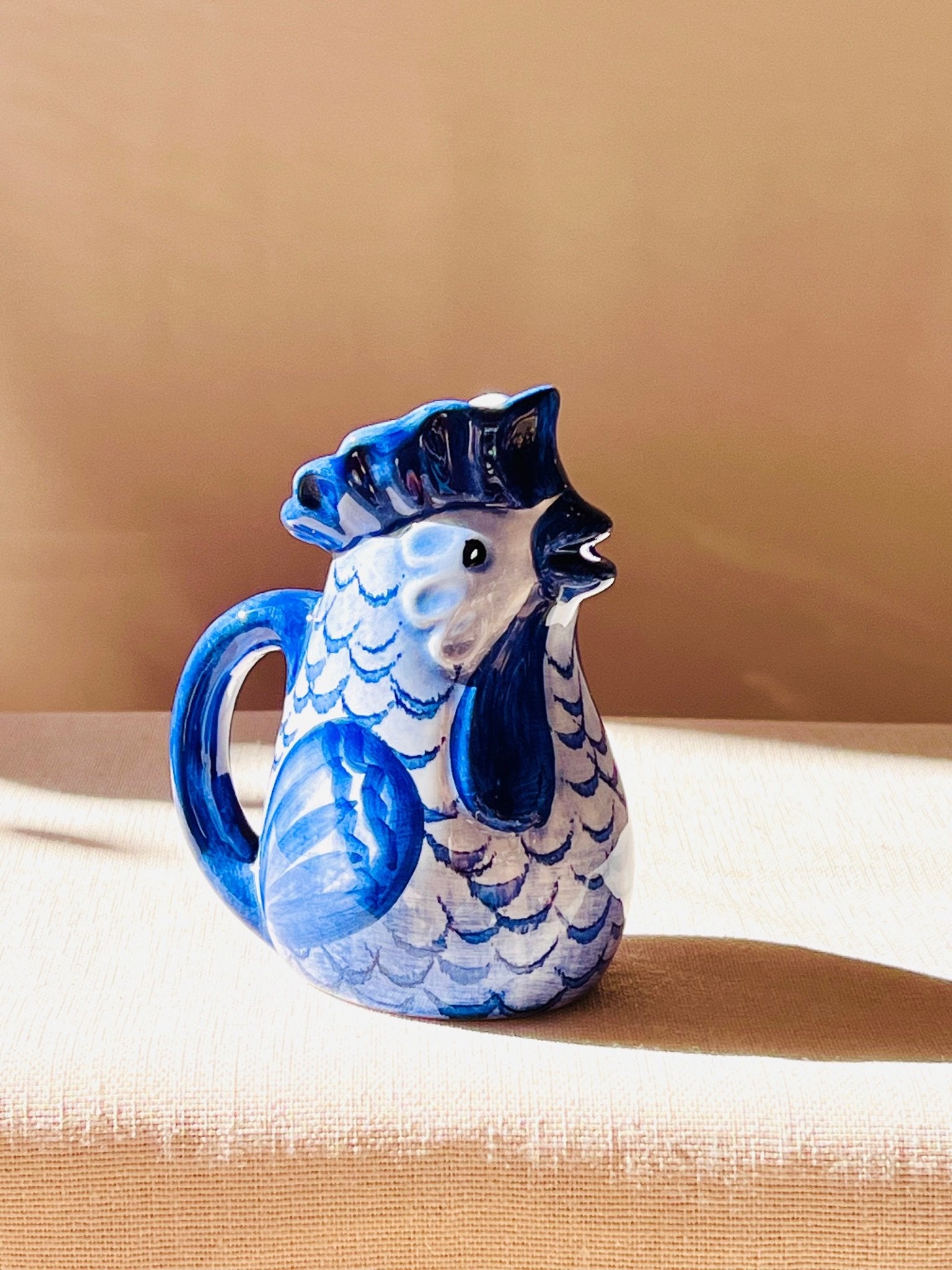 Jarra lechera mini gallo Blue - moruecoceramicas