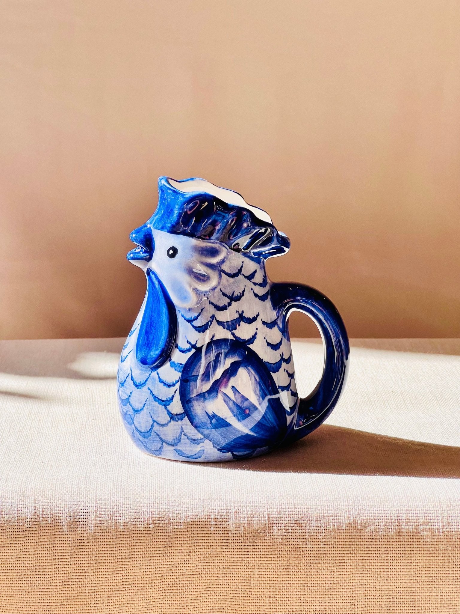 Jarra lechera mini gallo Blue - moruecoceramicas