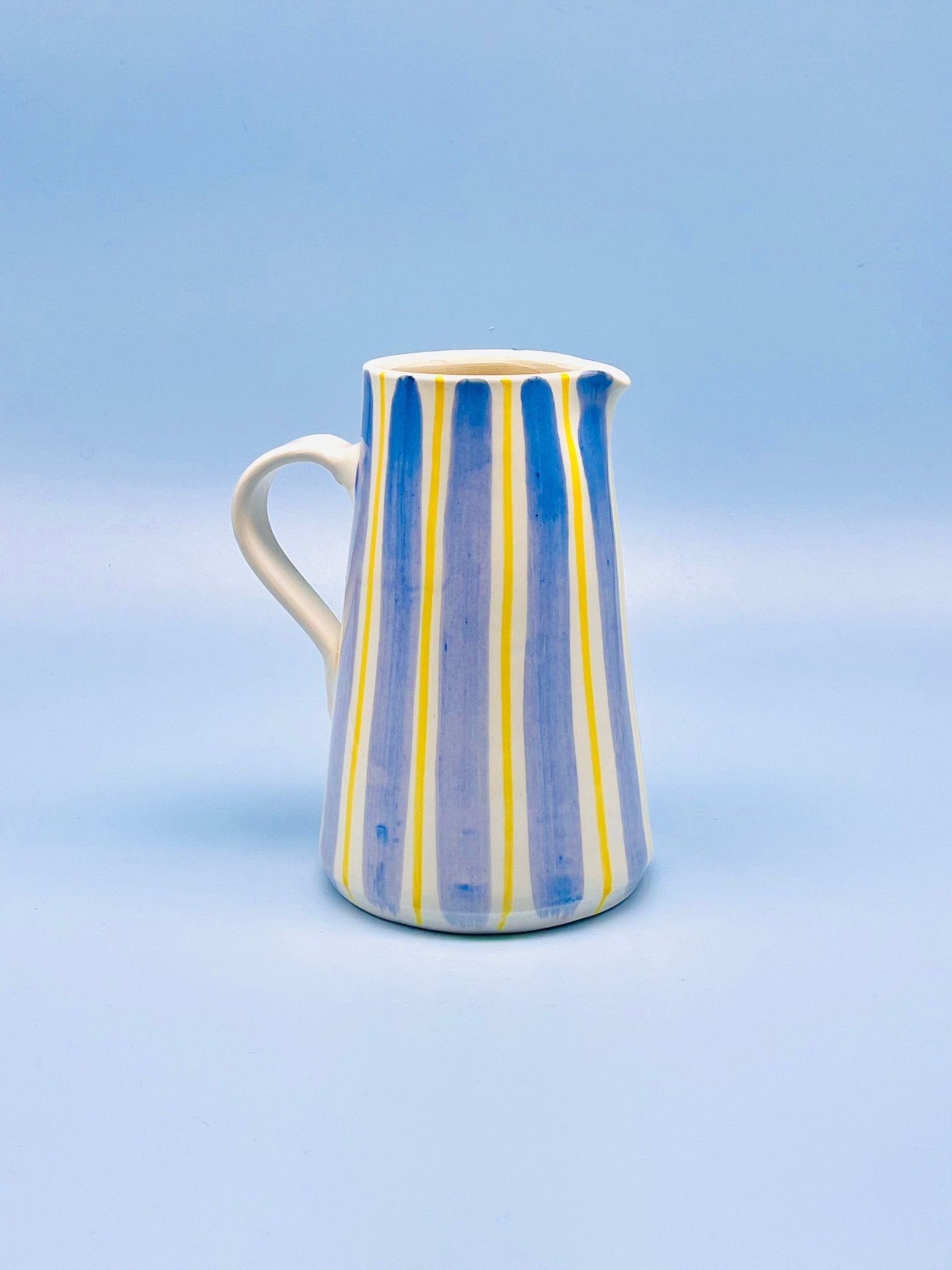 Jarra Morueco Blue-Yellow Stripes 1,25L - moruecoceramicas