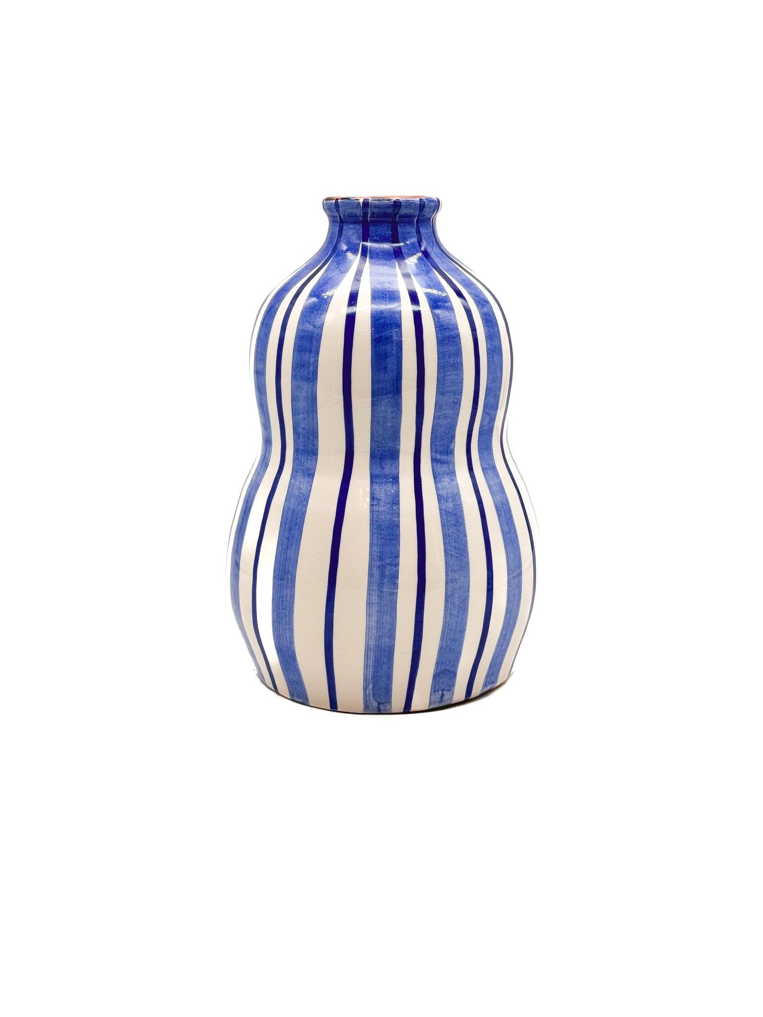 Jarrón Gourd Doble L Azul - moruecoceramicas