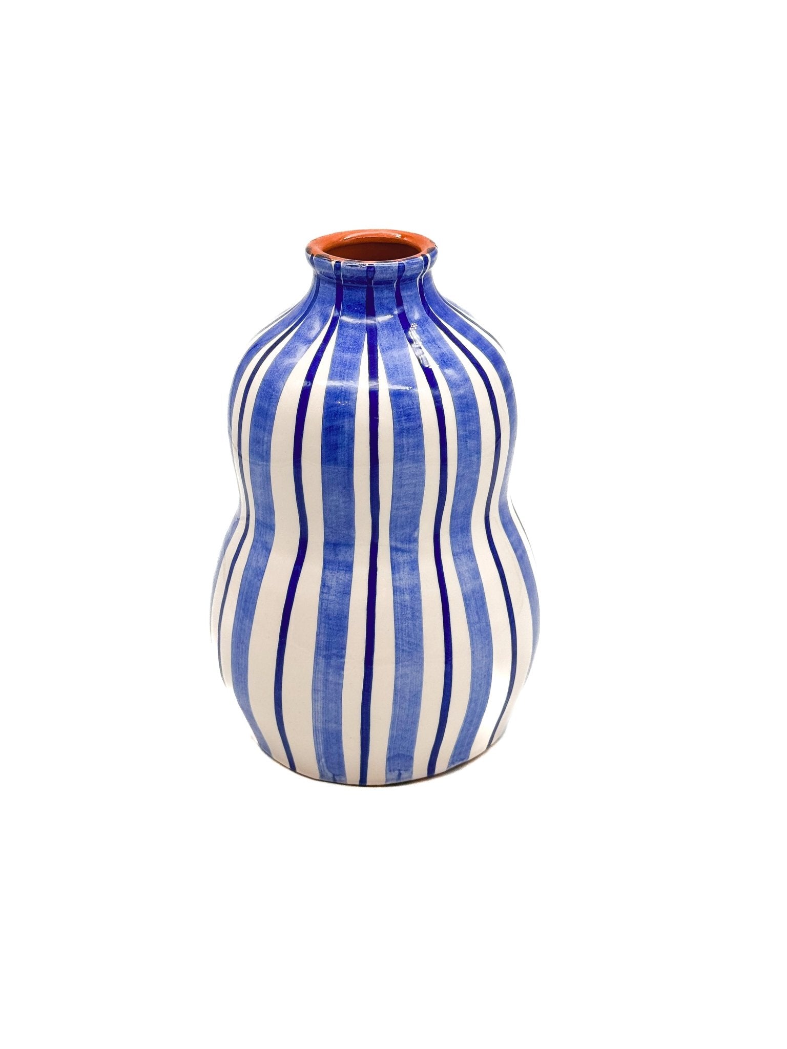 Jarrón Gourd Doble L Azul - moruecoceramicas