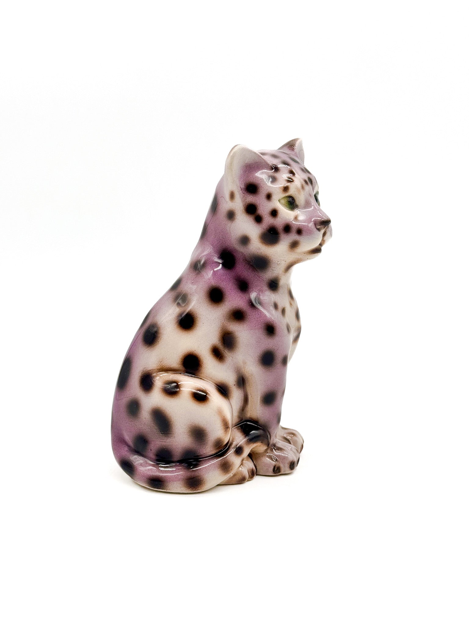 Leopardo Morado de cerámica 16cm - moruecoceramicas