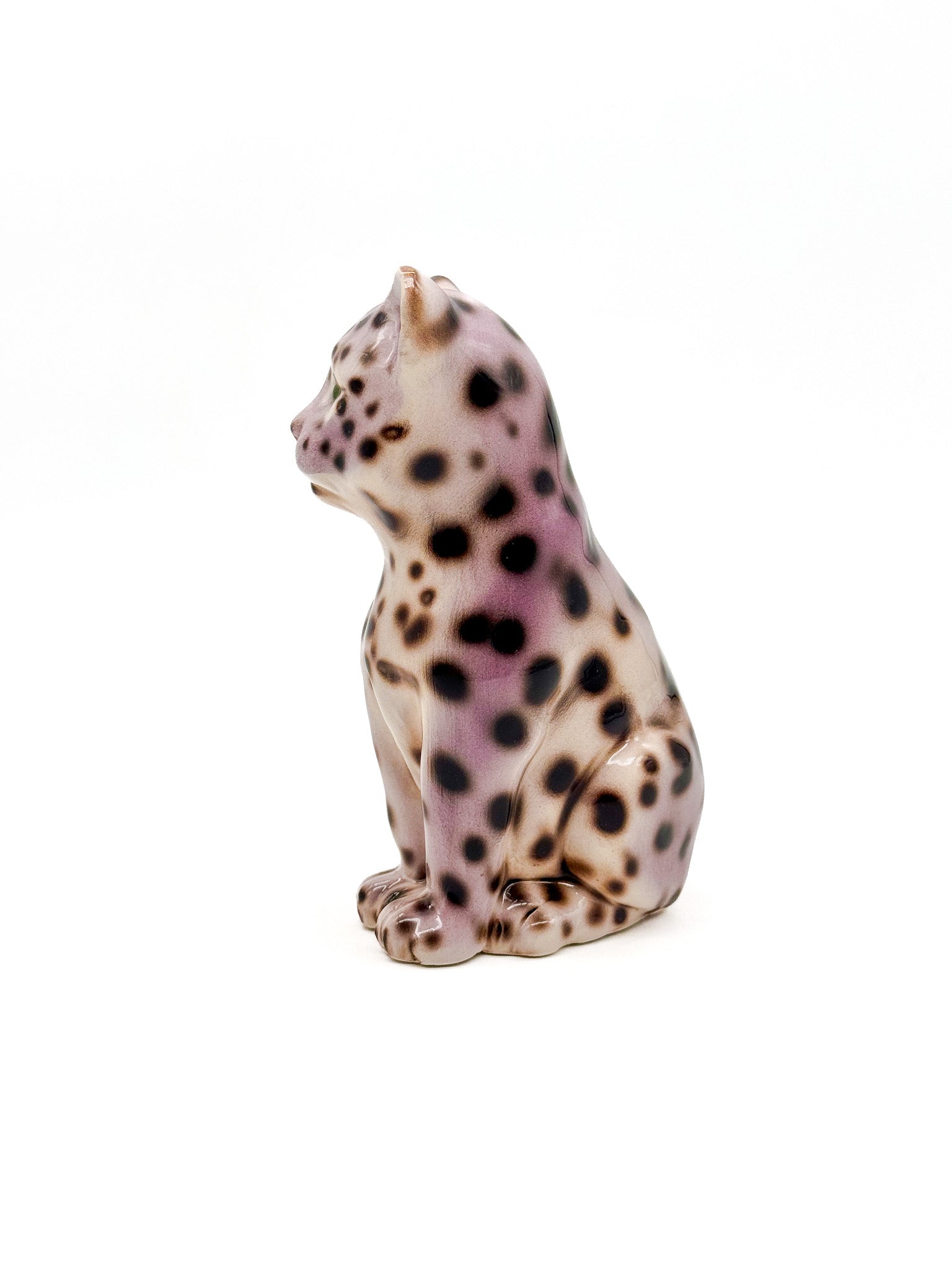 Leopardo Morado de cerámica 16cm - moruecoceramicas