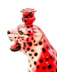 Leopardo rosa portavelas - moruecoceramicas