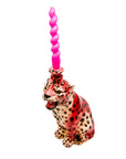 Leopardo rosa portavelas - moruecoceramicas