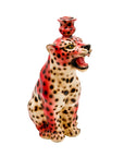 Leopardo rosa portavelas - moruecoceramicas