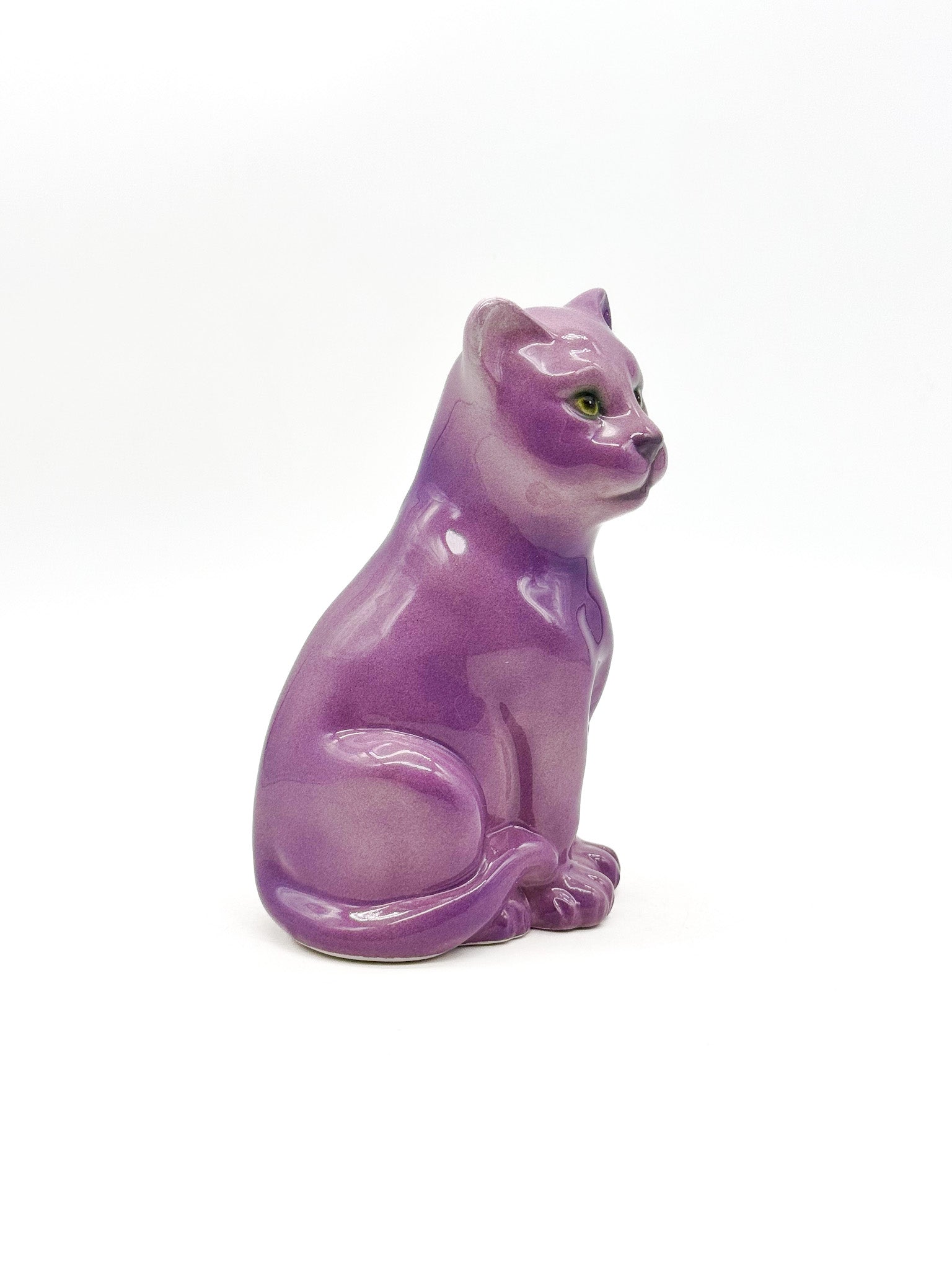 Pantera morada de cerámica 16cm - moruecoceramicas