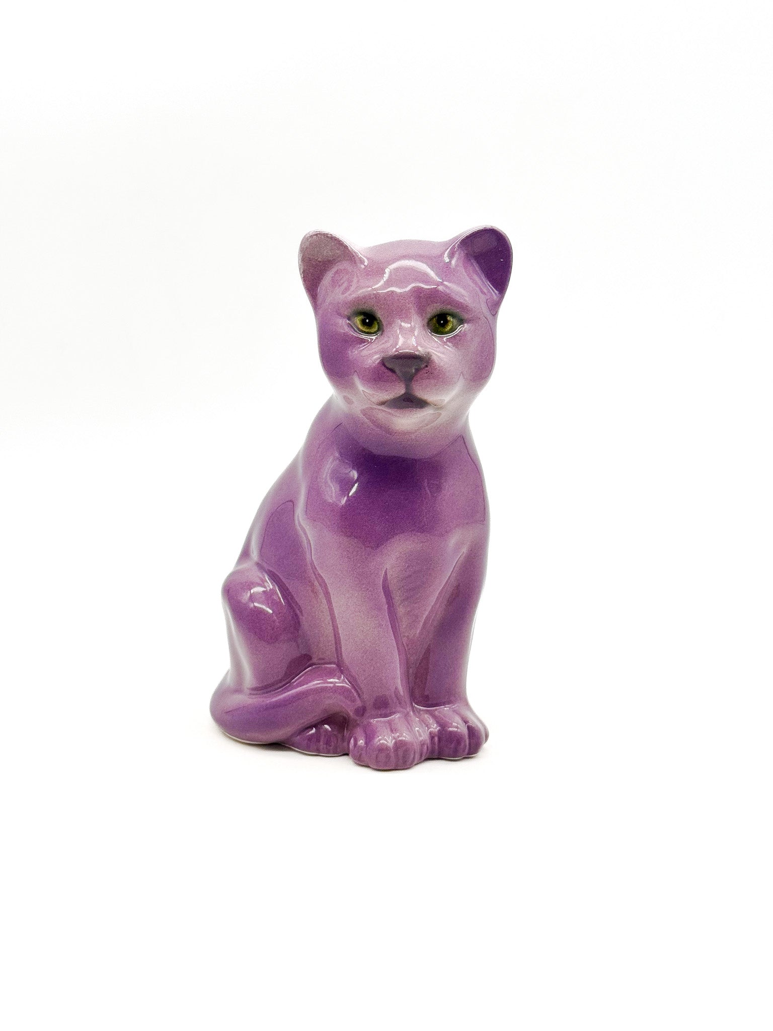 Pantera morada de cerámica 16cm - moruecoceramicas