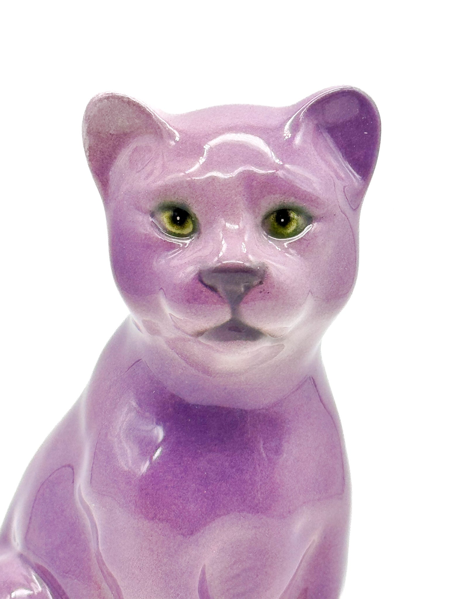 Pantera morada de cerámica 16cm - moruecoceramicas