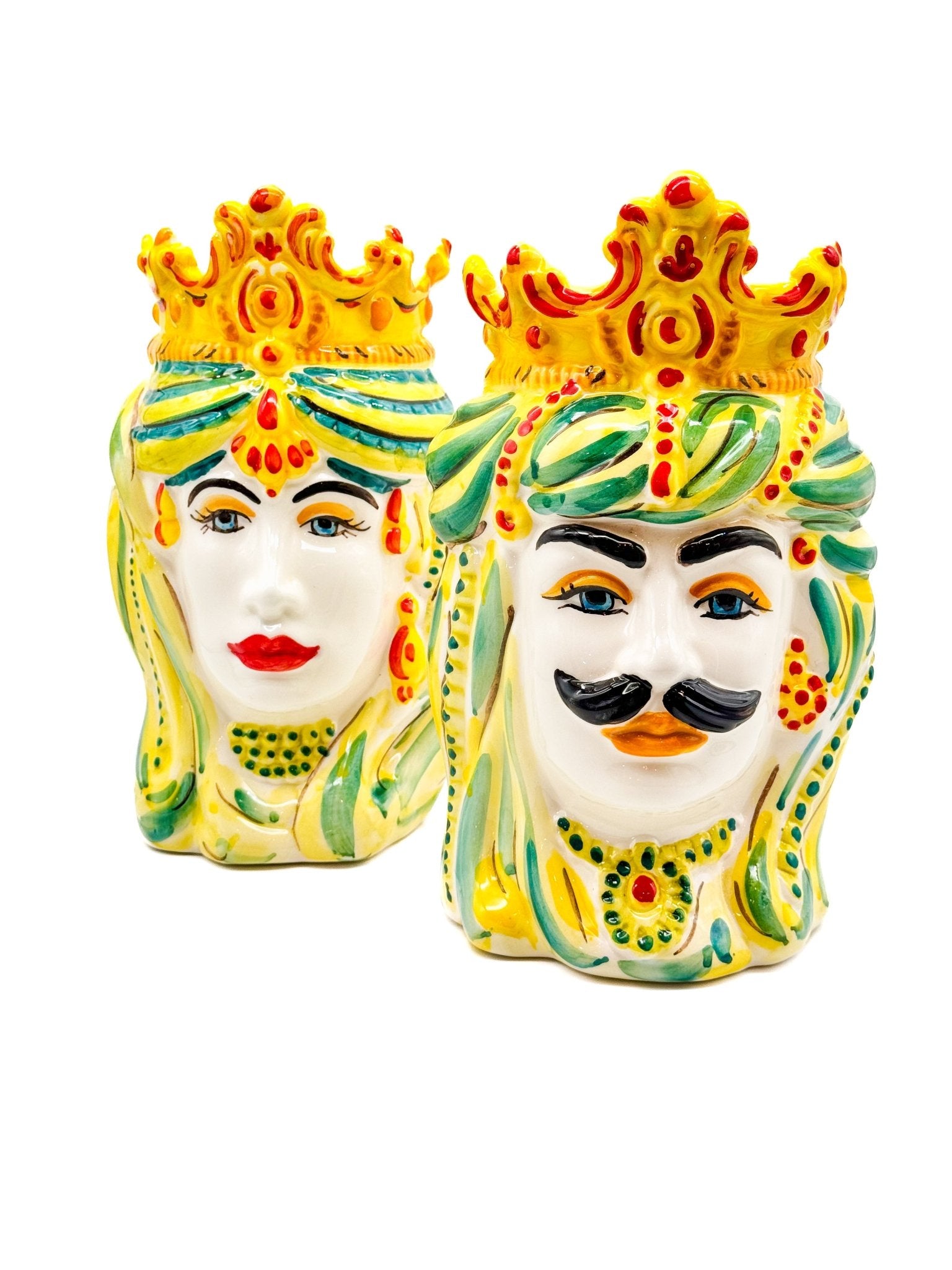 Pareja de cabezas de Reyes para colgar (30x20) - moruecoceramicas