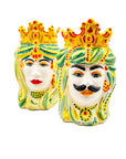 Pareja de cabezas de Reyes para colgar (30x20) - moruecoceramicas