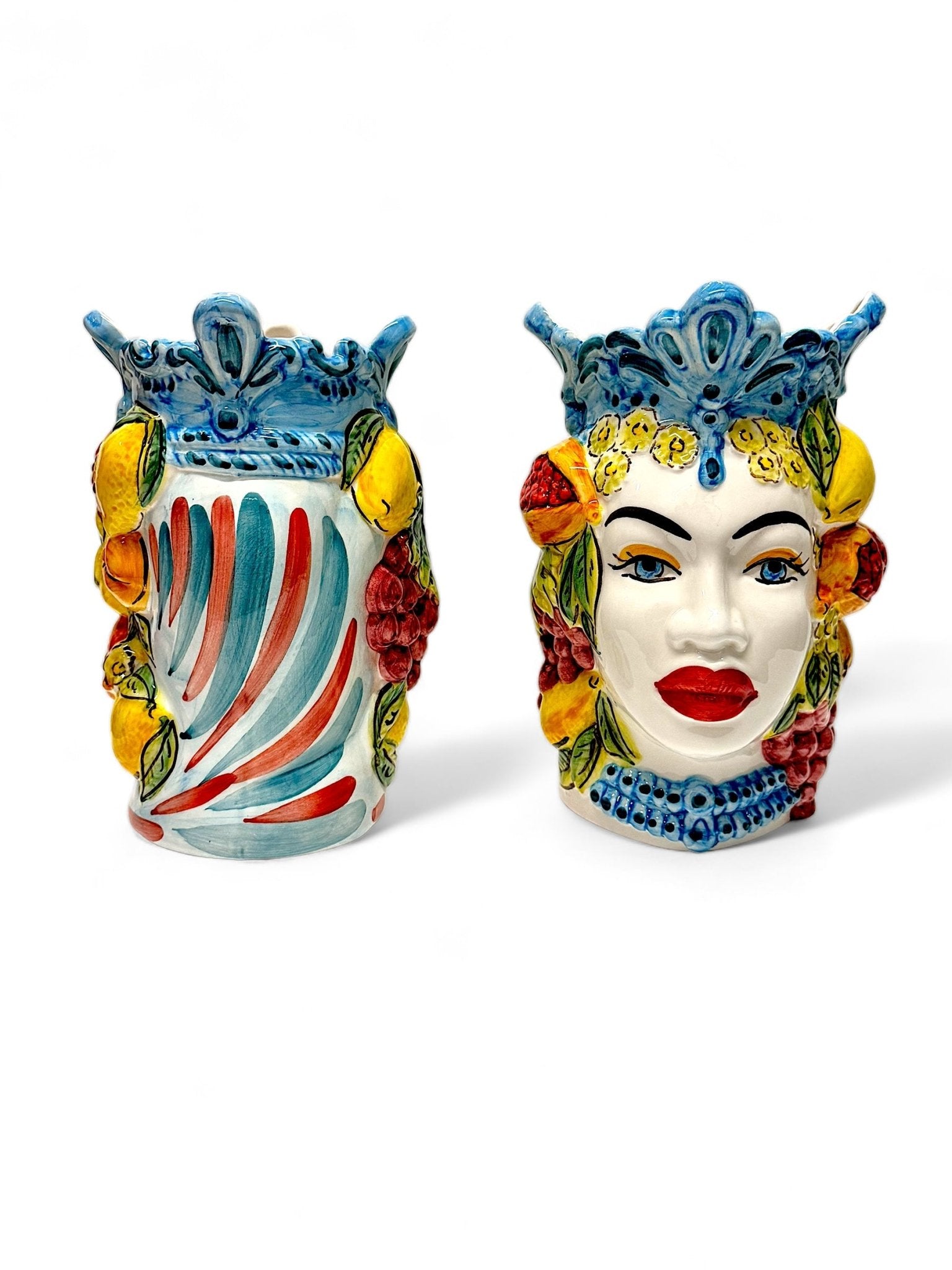 Pareja de cabezas de reyes sicilianos (25x20) - moruecoceramicas