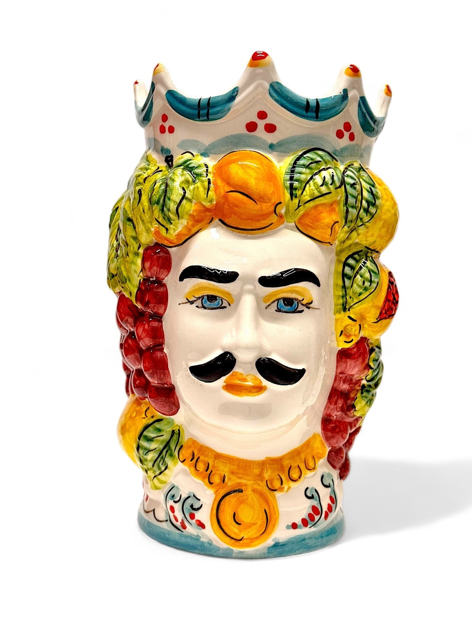 Pareja de cabezas de reyes sicilianos (25x20) - moruecoceramicas