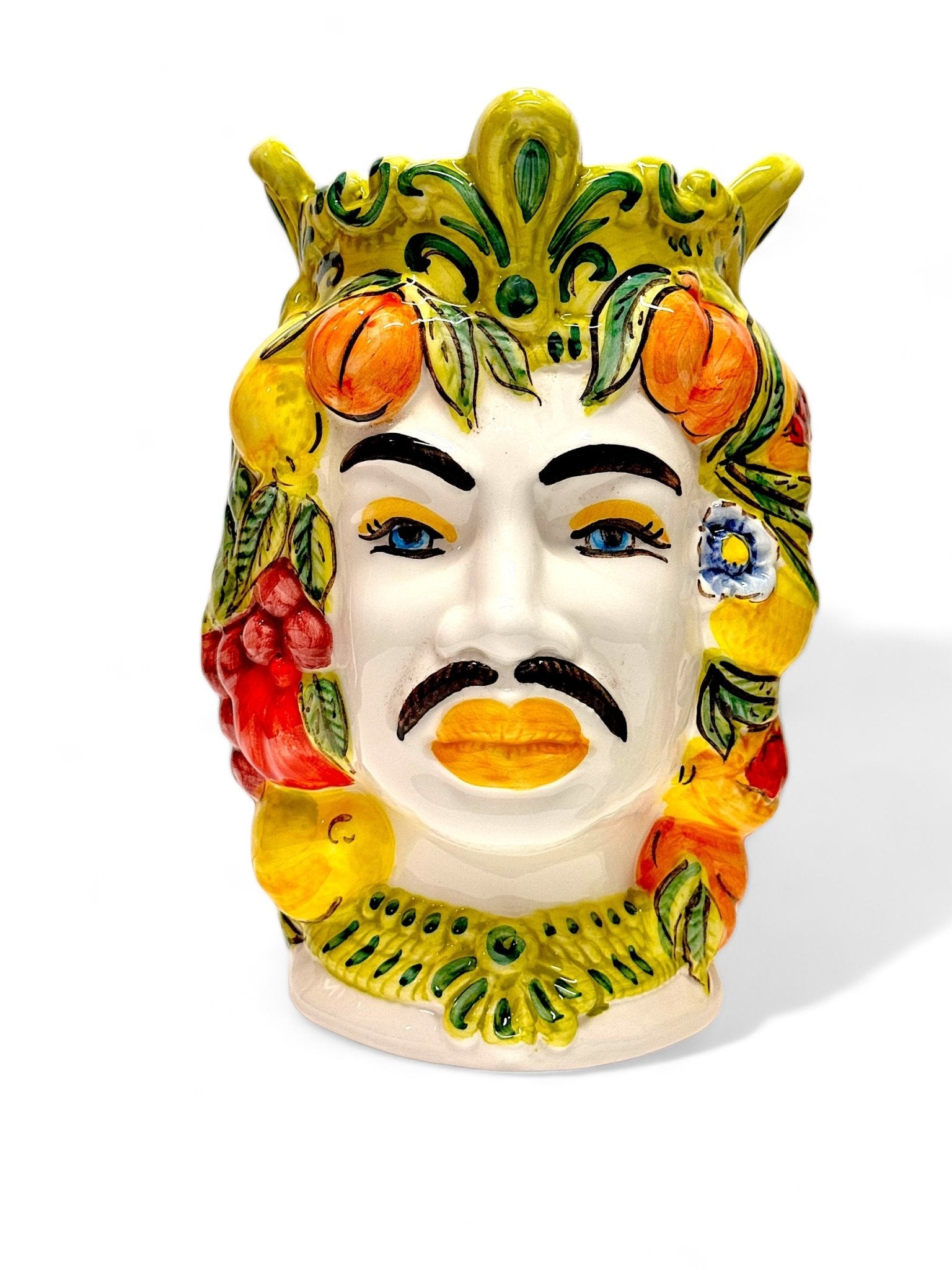 Pareja de cabezas de reyes sicilianos (25x20) - moruecoceramicas