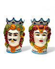 Pareja de cabezas de reyes sicilianos (25x20) - moruecoceramicas