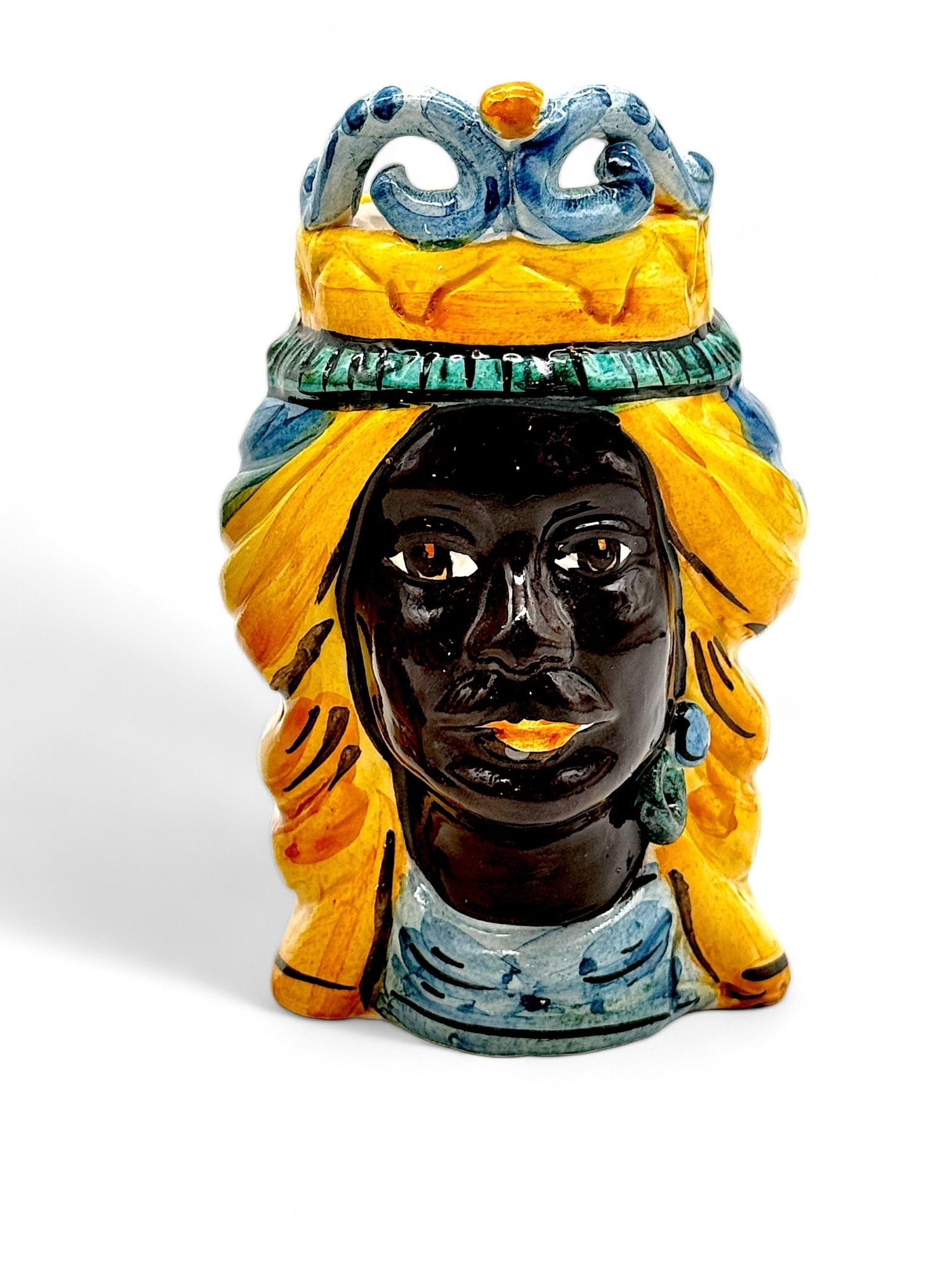 Pareja de cabezas de reyes sicilianos - moruecoceramicas