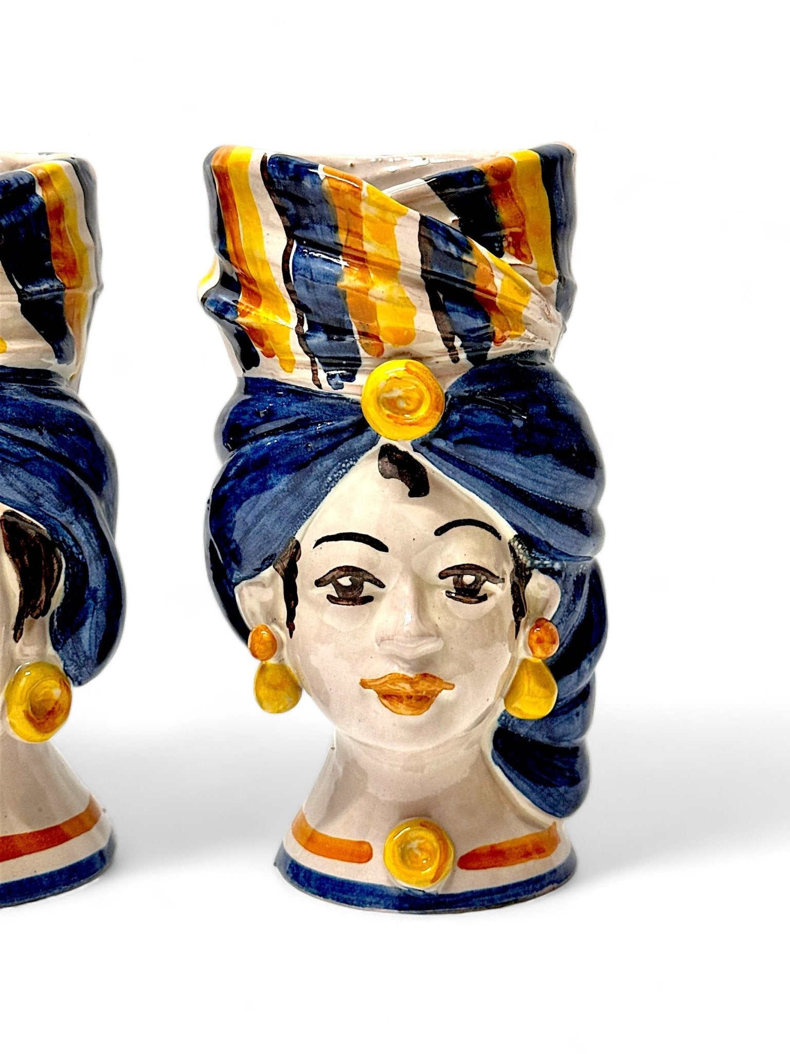 Pareja de Cabezas - Florero Sicilianas D01 - moruecoceramicas
