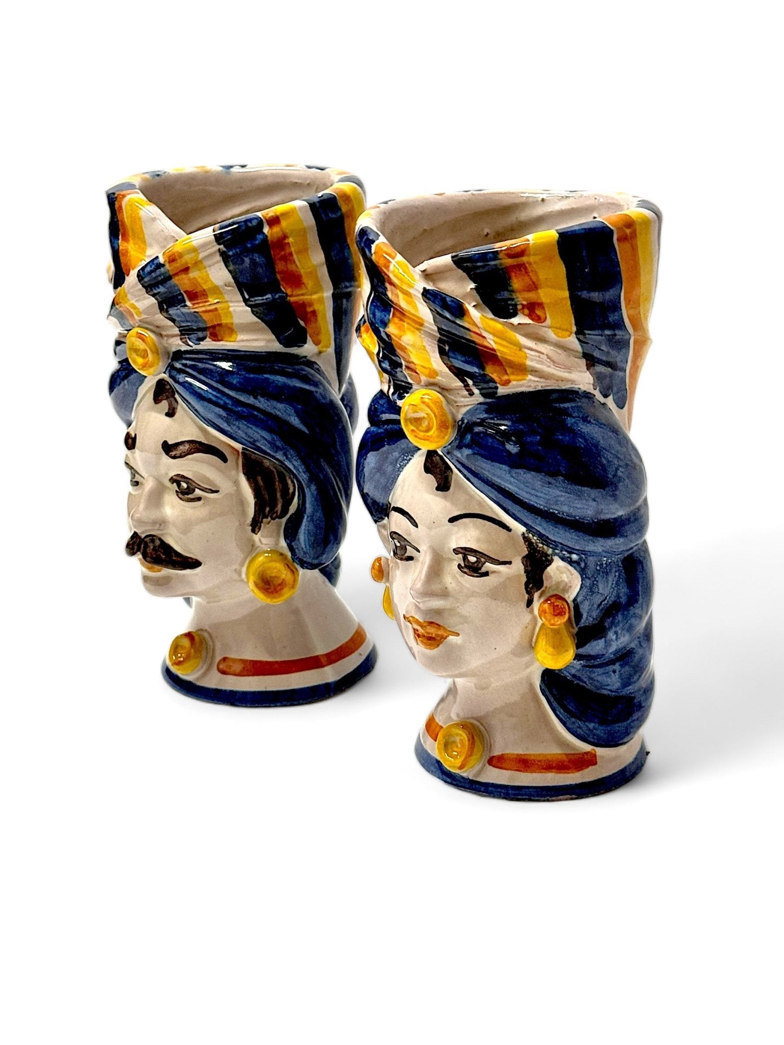 Pareja de Cabezas - Florero Sicilianas D01 - moruecoceramicas