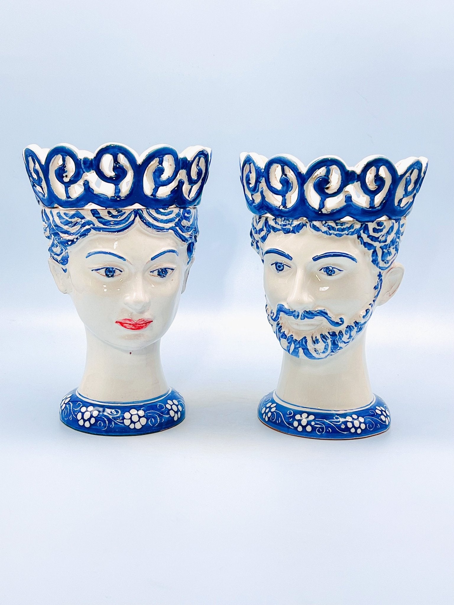 Pareja de cabezas Rey y Reina 22,5cm - moruecoceramicas