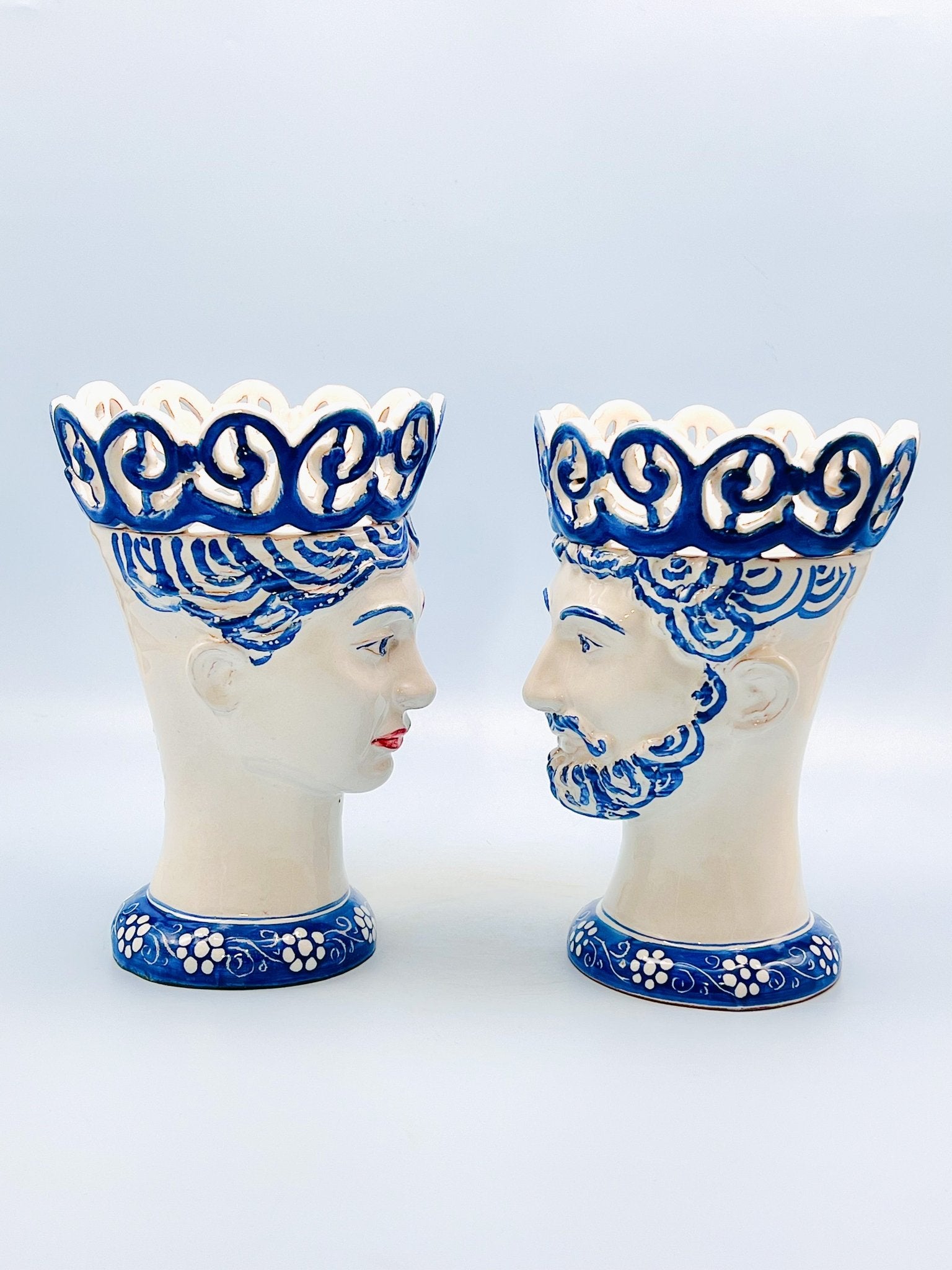 Pareja de cabezas Rey y Reina 22,5cm - moruecoceramicas