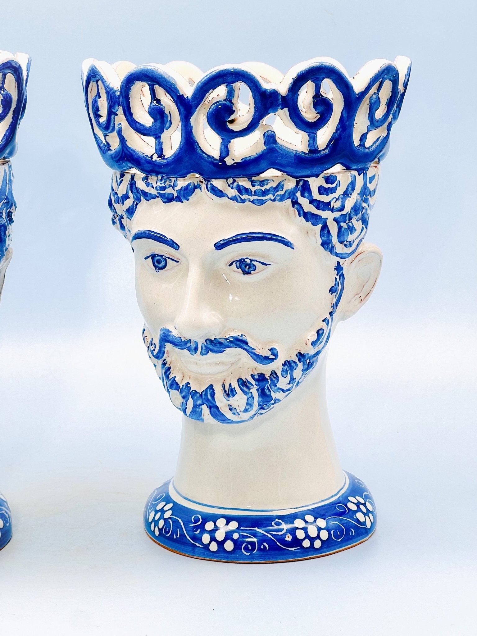 Pareja de cabezas Rey y Reina 22,5cm - moruecoceramicas