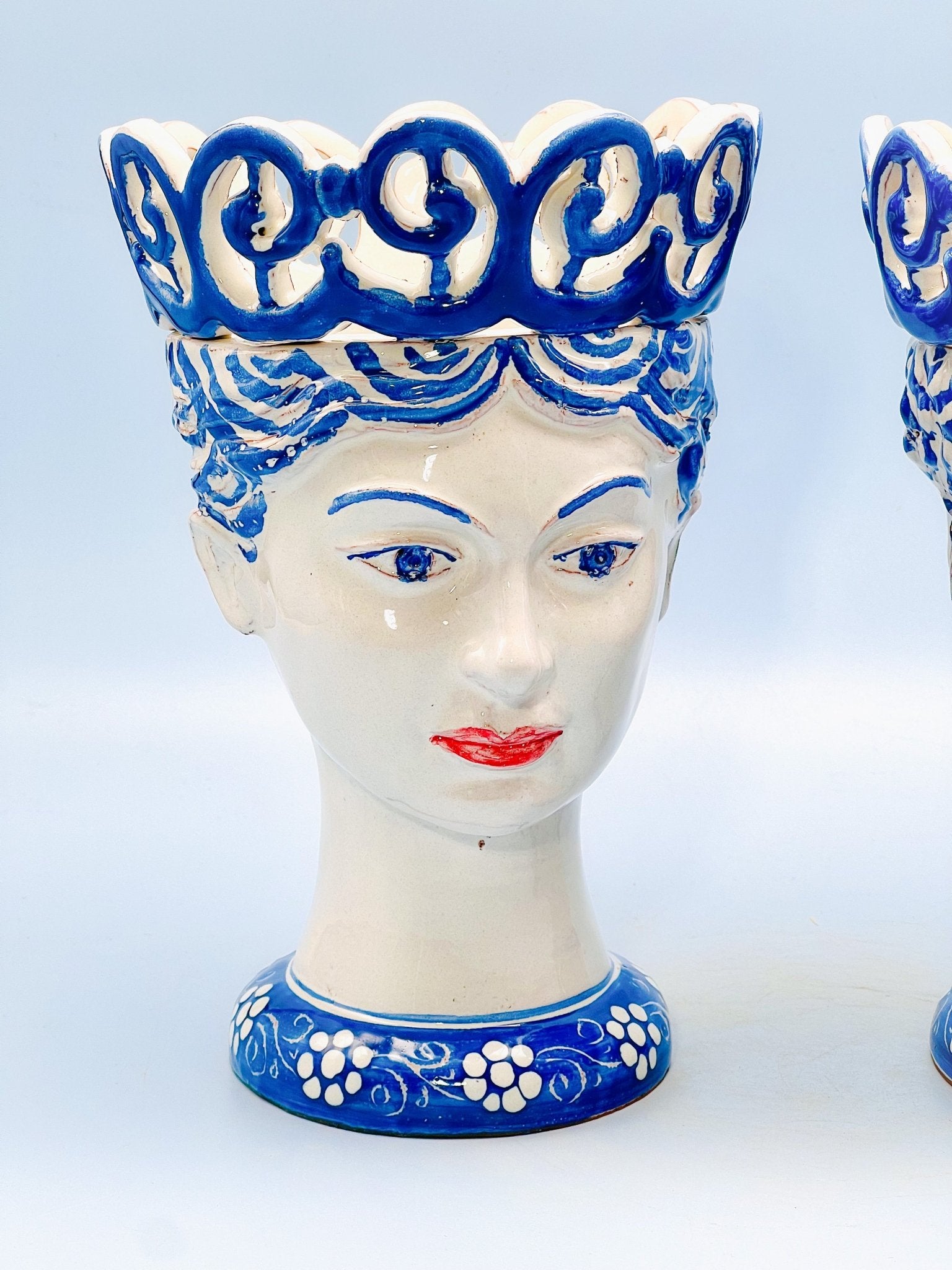 Pareja de cabezas Rey y Reina 22,5cm - moruecoceramicas