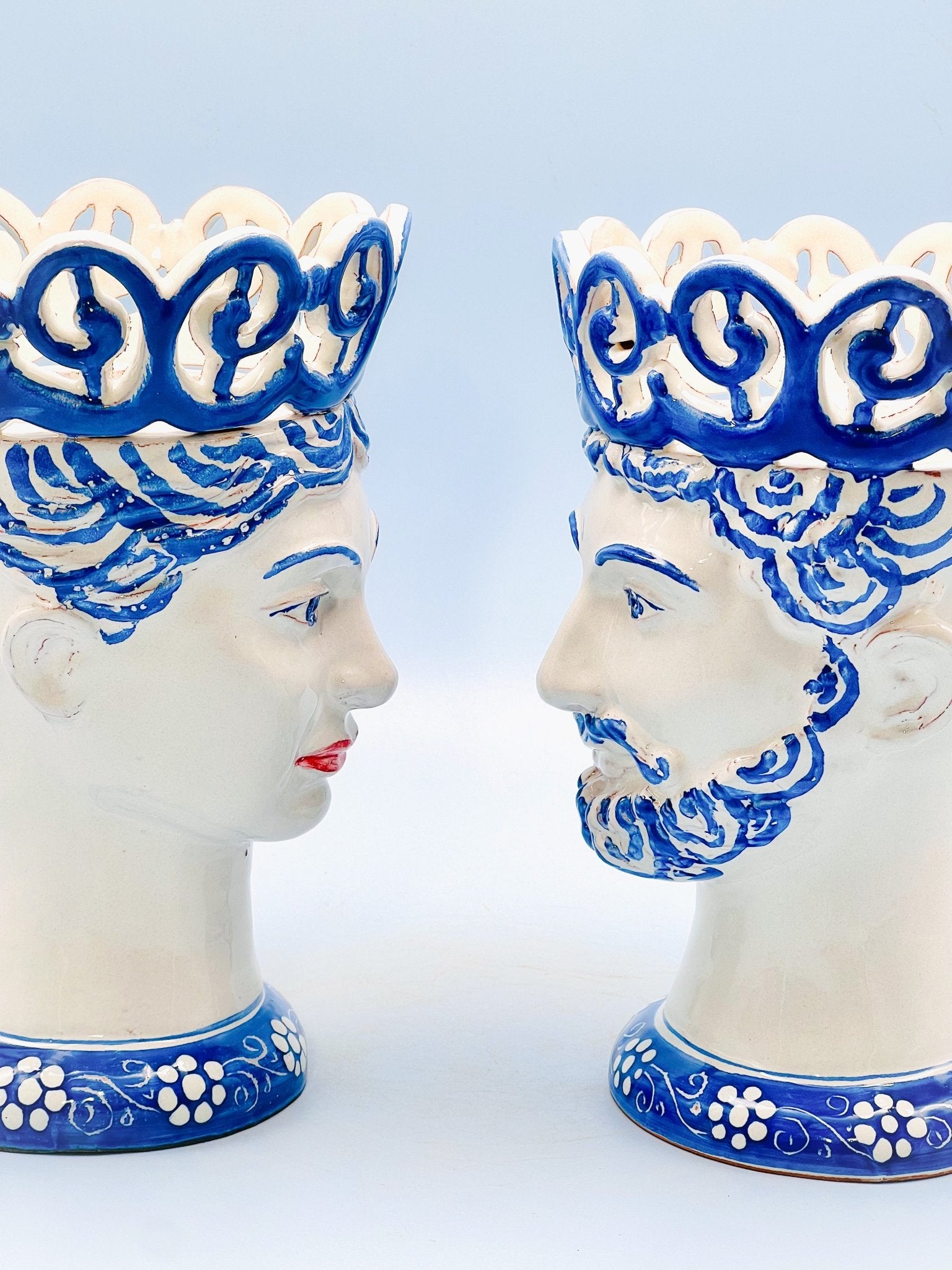 Pareja de cabezas Rey y Reina 22,5cm - moruecoceramicas