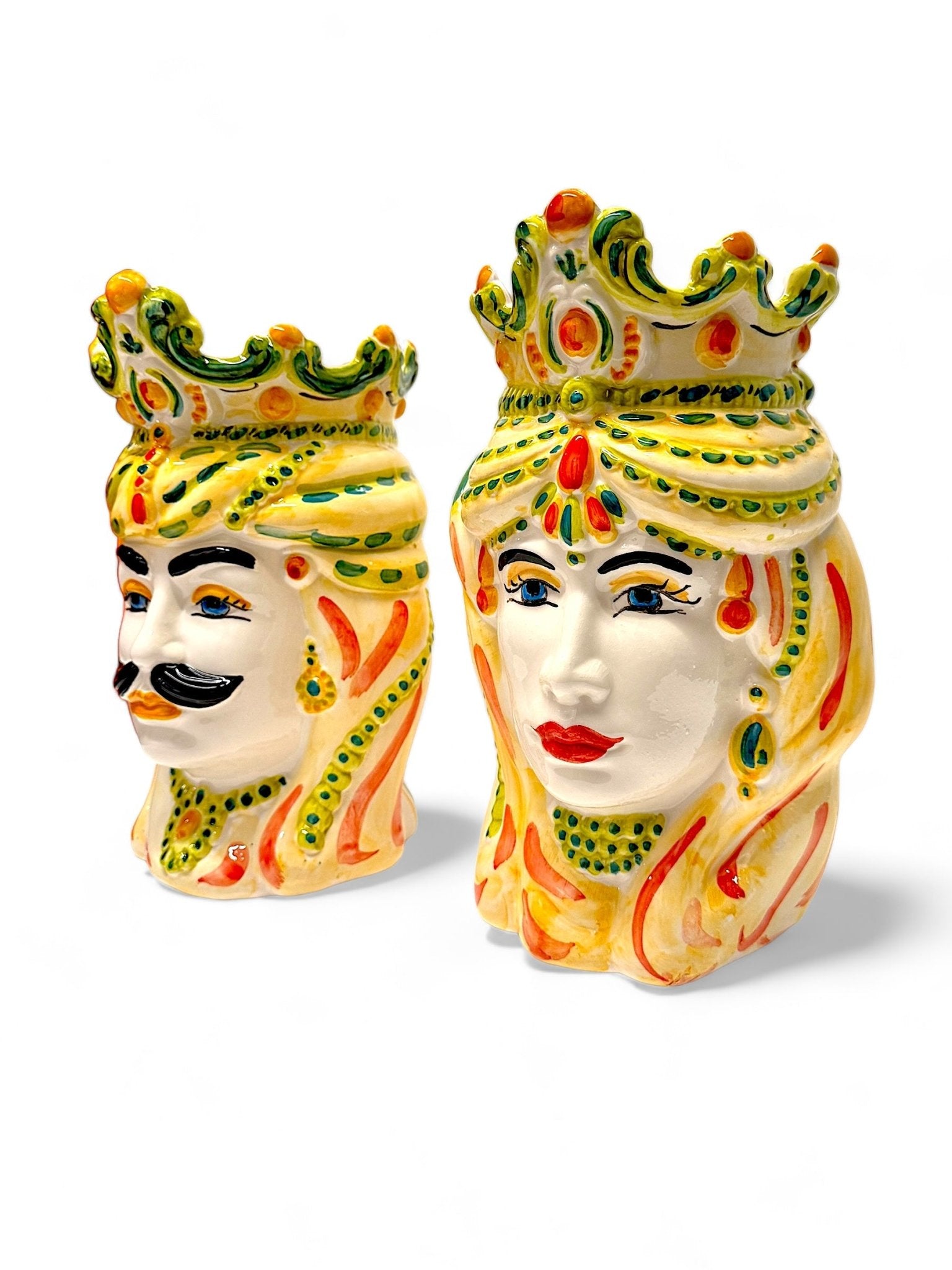 Pareja de cabezas Sicilia 28cm - moruecoceramicas