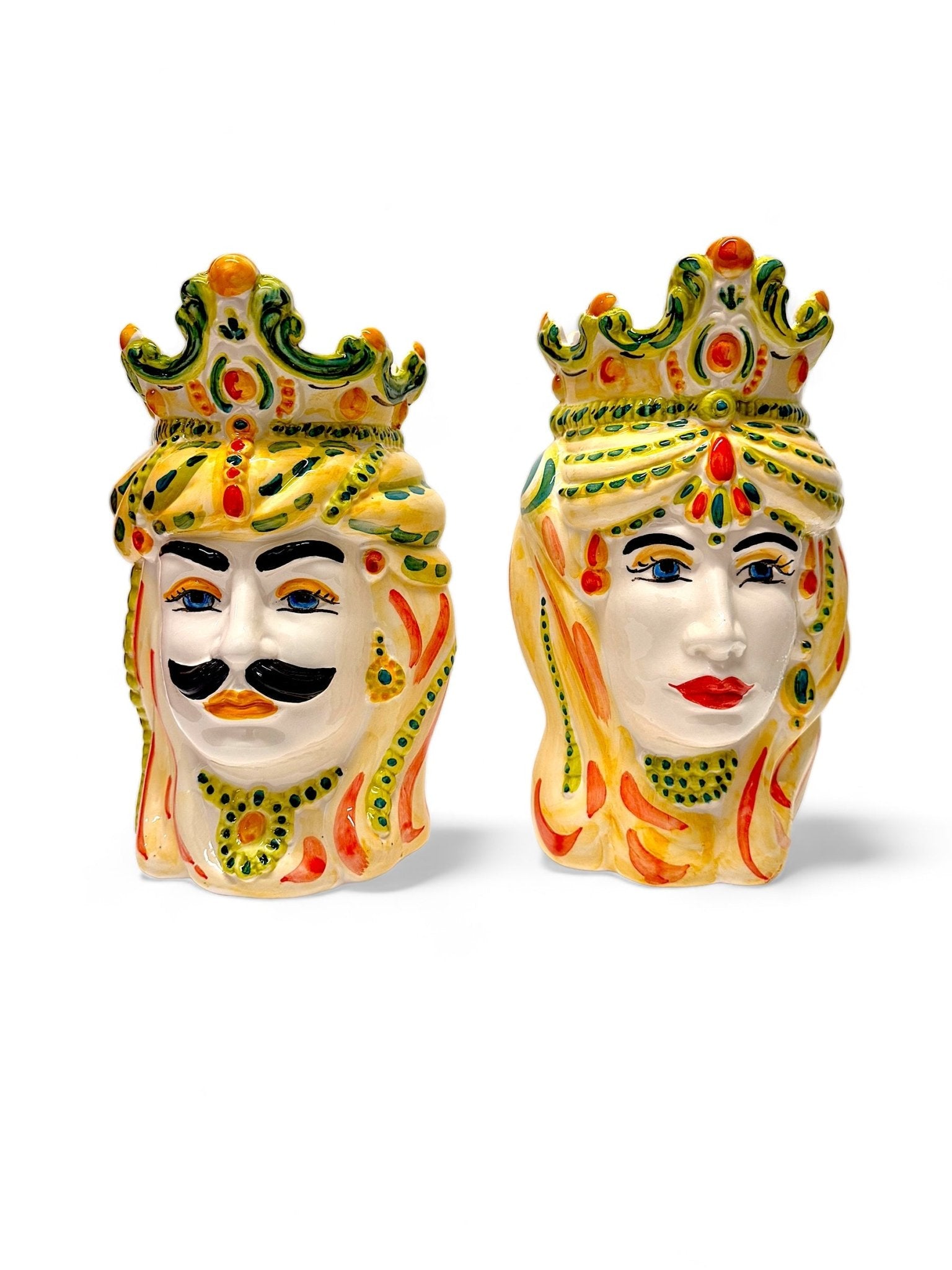 Pareja de cabezas Sicilia 28cm - moruecoceramicas