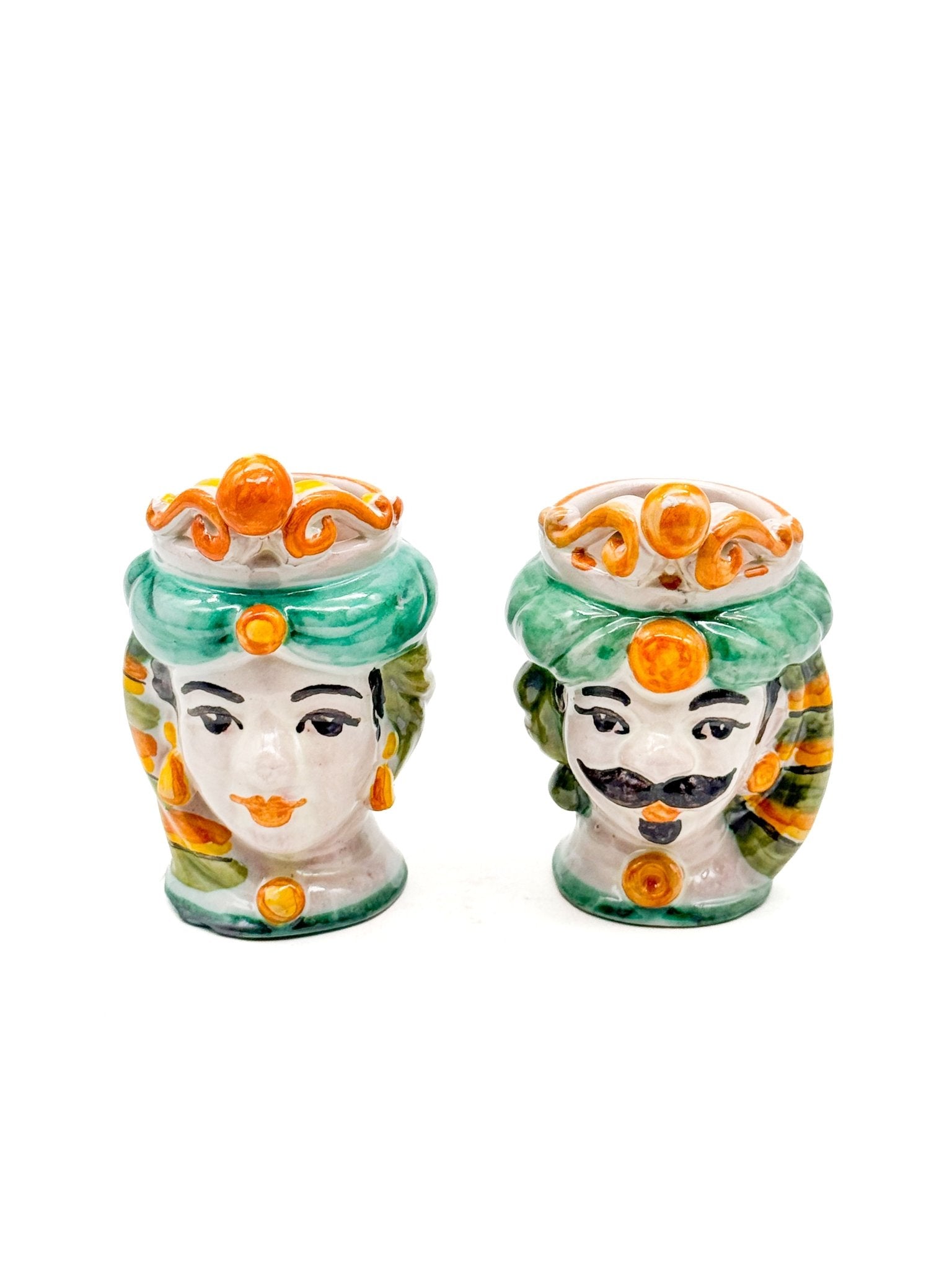 Pareja de Cabezas Sicilianas 10cm - 003 - moruecoceramicas