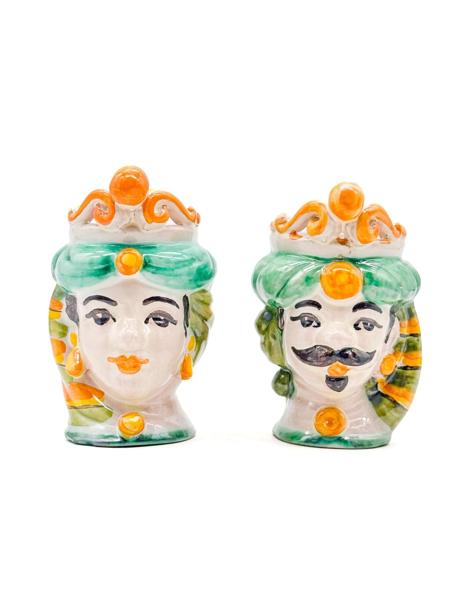 Pareja de Cabezas Sicilianas 10cm - 003 - moruecoceramicas