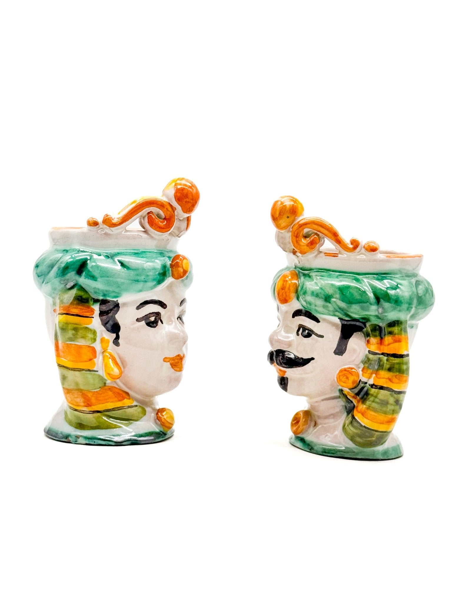 Pareja de Cabezas Sicilianas 10cm - 003 - moruecoceramicas