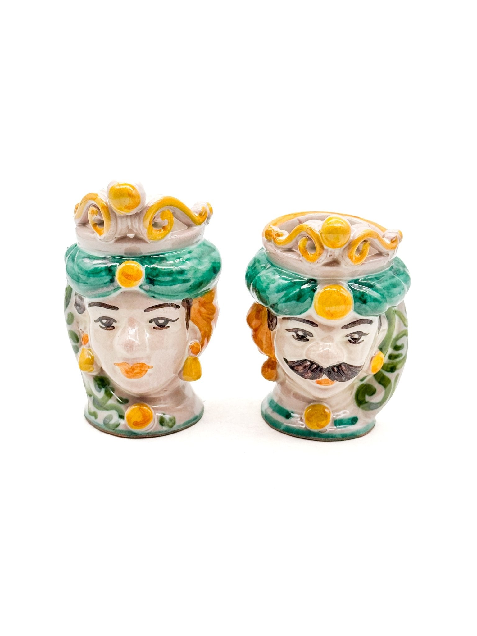 Pareja de Cabezas Sicilianas 10cm - 004 - moruecoceramicas